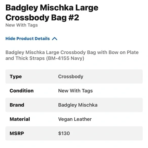 NWT Badgley Mischka Large Crossbody Bag MSRP $130🔥🔥 - Picture 3 of 3